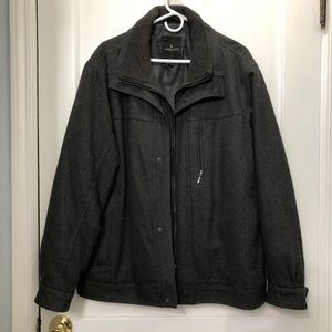 Men's London Fog Short Layered Peacoat, dark gray